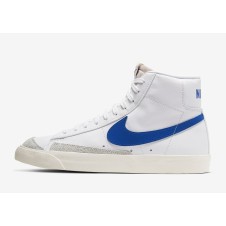 Nike Blazer Mid 77 Vintage Bianca Logo Azzurre