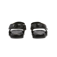 Gucci Sandal Dooble GG Black Leather