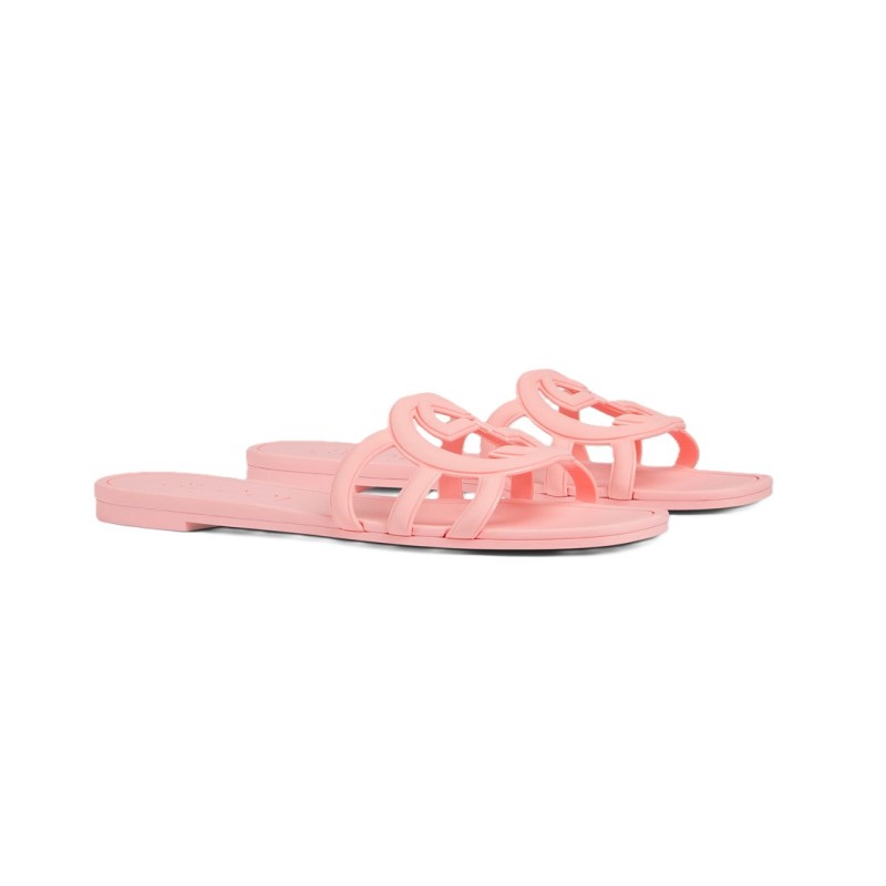 Interlocking G Slide Sandal Pink Rubber