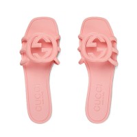 Interlocking G Slide Sandal Pink Rubber