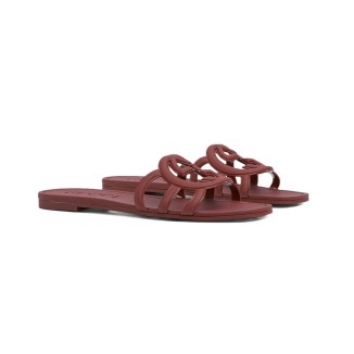 Interlocking G Slide Sandal Rosso Ancora