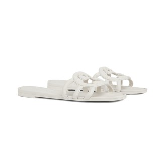 Interlocking G Slide Sandal White