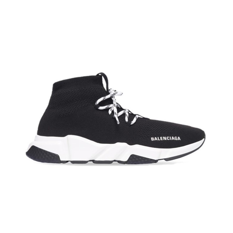 Balenciaga Speed Trainer Lace Up Black White