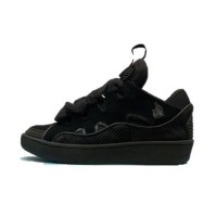 Lanvin Curb Lace-Up Sneakers Black