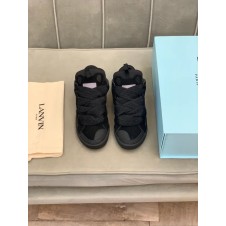 Lanvin Curb Lace-Up Sneakers Black