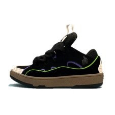 Lanvin Curb Lace-Up Sneakers Black Blue White