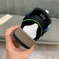 Lanvin Curb Lace-Up Sneakers Black Blue White