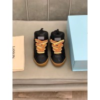 Lanvin Curb Lace-Up Sneakers Black Brown