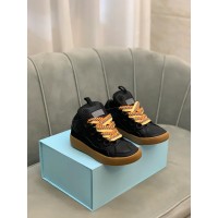 Lanvin Curb Lace-Up Sneakers Black Brown