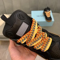 Lanvin Curb Lace-Up Sneakers Black Brown