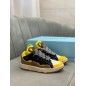 Lanvin Curb Lace-Up Sneakers Black Yellow