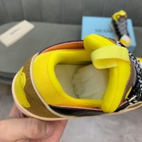 Lanvin Curb Lace-Up Sneakers Black Yellow