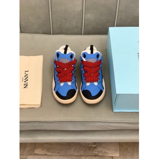 Lanvin Curb Lace-Up Sneakers Blue Black