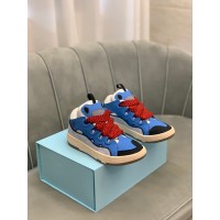 Lanvin Curb Lace-Up Sneakers Blue Black