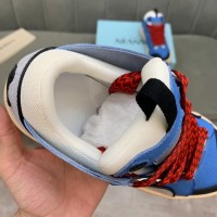 Lanvin Curb Lace-Up Sneakers Blue Black