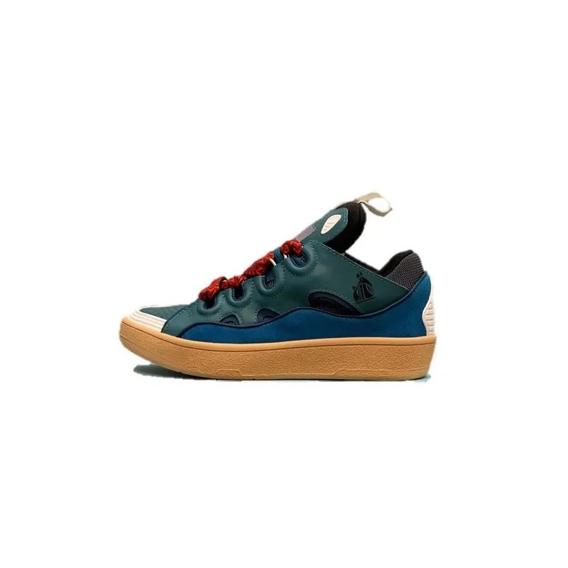 Lanvin Curb Lace-Up Sneakers Dark Blue