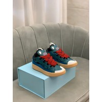 Lanvin Curb Lace-Up Sneakers Dark Blue