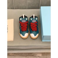 Lanvin Curb Lace-Up Sneakers Dark Blue