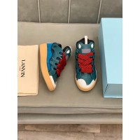 Lanvin Curb Lace-Up Sneakers Dark Blue