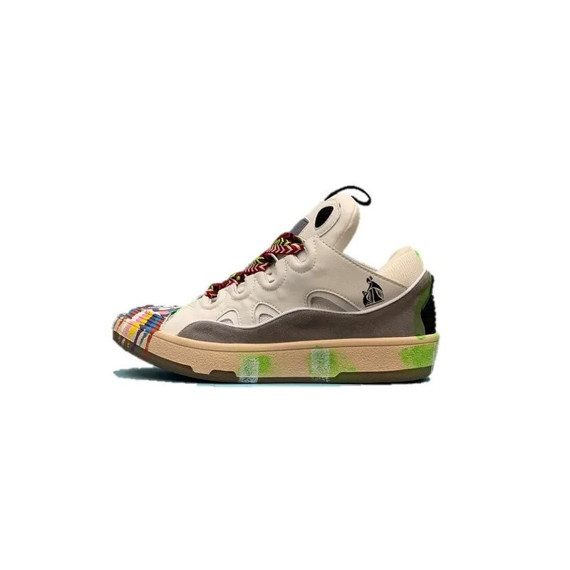 Lanvin Curb Lace-Up Sneakers Painted