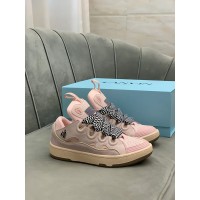 Lanvin Curb Lace-Up Sneakers Pink Pale