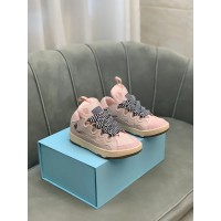 Lanvin Curb Lace-Up Sneakers Pink Pale