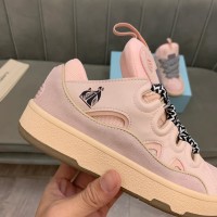 Lanvin Curb Lace-Up Sneakers Pink Pale