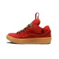 Lanvin Curb Lace-Up Sneakers Red