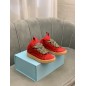 Lanvin Curb Lace-Up Sneakers Red