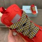 Lanvin Curb Lace-Up Sneakers Red