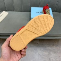 Lanvin Curb Lace-Up Sneakers Red