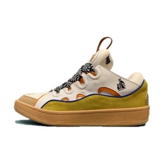 Lanvin Curb Lace-Up Sneakers White