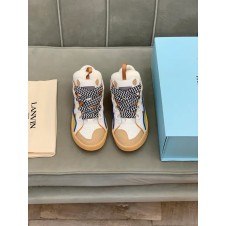 Lanvin Curb Lace-Up Sneakers White