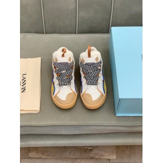 Lanvin Curb Lace-Up Sneakers White