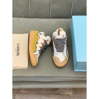 Lanvin Curb Lace-Up Sneakers White