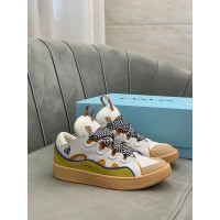 Lanvin Curb Lace-Up Sneakers White