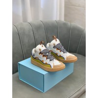 Lanvin Curb Lace-Up Sneakers White