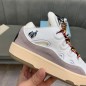 Lanvin Curb Lace-Up Sneakers White Brown