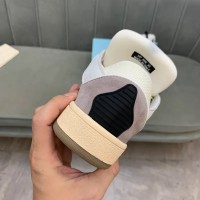 Lanvin Curb Lace-Up Sneakers White Brown