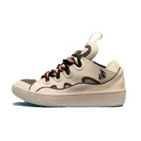 Lanvin Curb Lace-Up Sneakers White Green