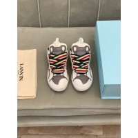 Lanvin Curb Lace-Up Sneakers White Green
