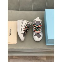 Lanvin Curb Lace-Up Sneakers White Green