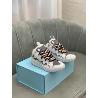 Lanvin Curb Lace-Up Sneakers White Green