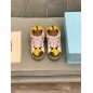 Lanvin Curb Lace-Up Sneakers Yellow Beige