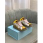 Lanvin Curb Lace-Up Sneakers Yellow Beige