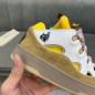 Lanvin Curb Lace-Up Sneakers Yellow Beige