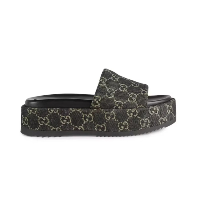Gucci Sandalo Platform 55mm Angelina Black Jacquard