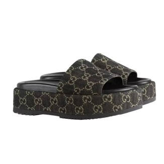 Gucci Sandalo Platform 55mm Angelina Black Jacquard