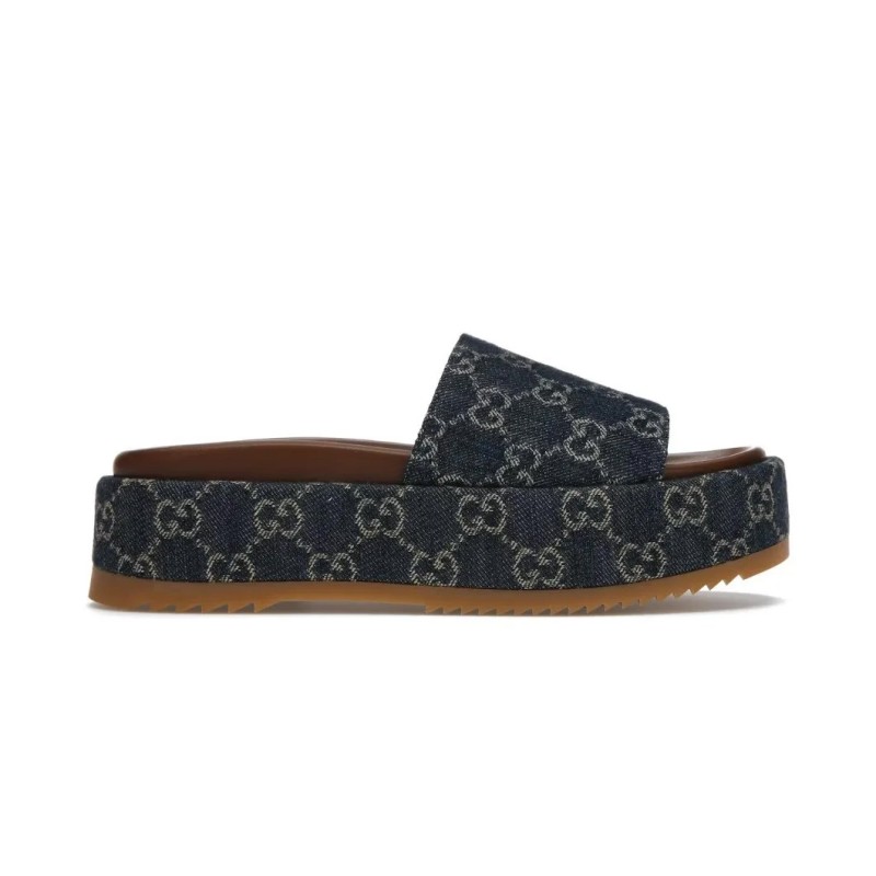 Gucci Sandalo Platform 55mm Angelina Blue Denim