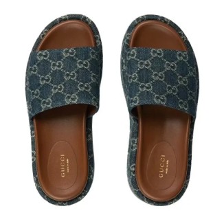Gucci Sandalo Platform 55mm Angelina Blue Denim